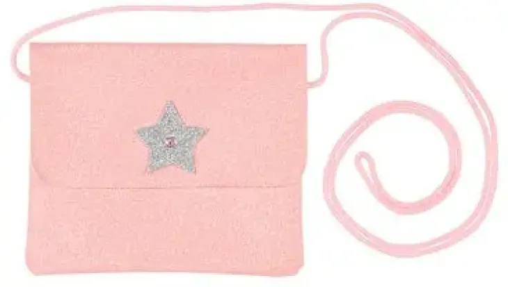 Käsilaukku pink glitter silver star