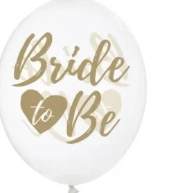 Kumipallot 30cm bride to be kulta 6kpl