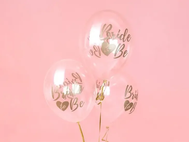Kumipallot 30cm bride to be kulta 6kpl