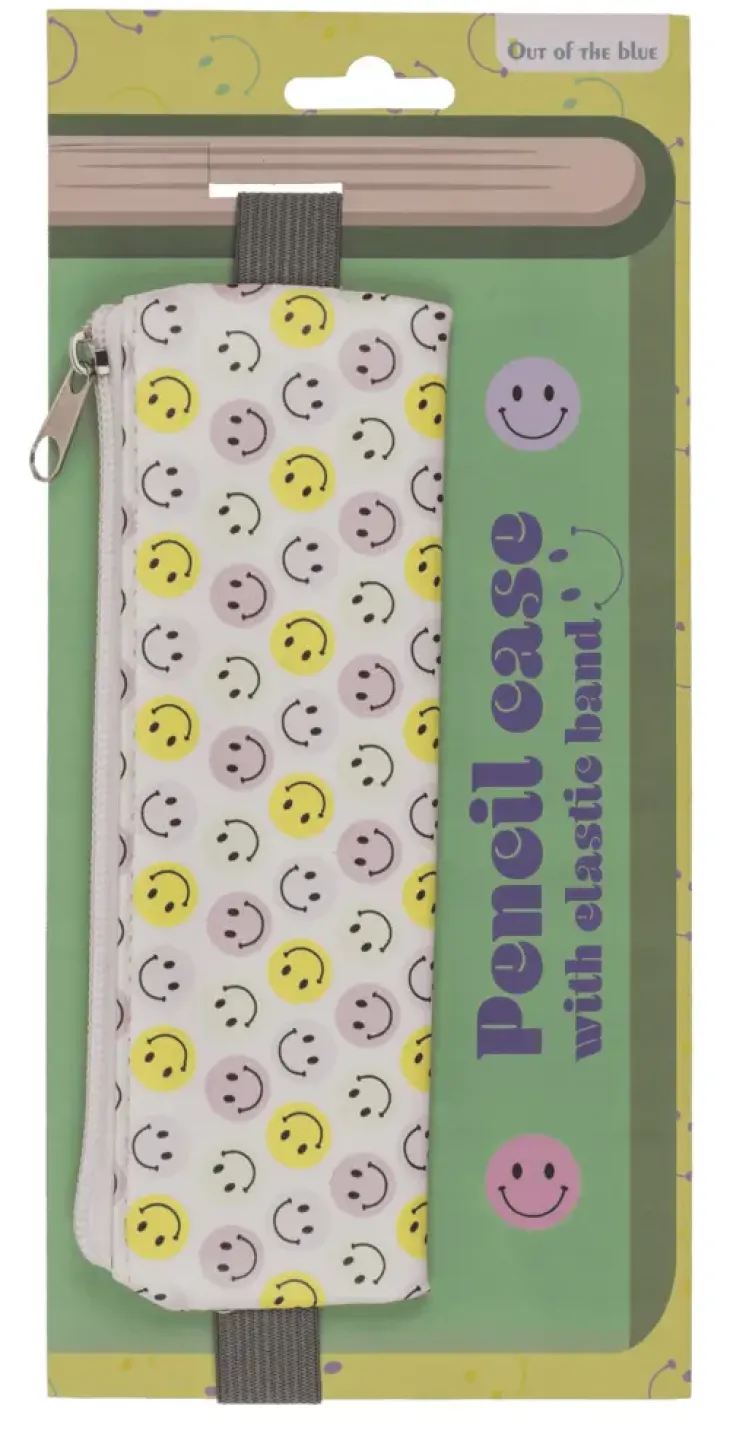 Kynäkotelo vetoketjulla, be happy