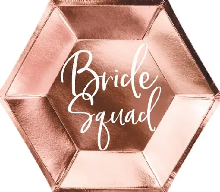 Lautaset bride squad ruusukulta 6kpl