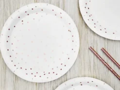 Lautaset ruusukulta pilkullinen 6kpl