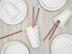 Lautaset ruusukulta pilkullinen 6kpl