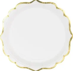 Lautaset valko/kulta 18,5cm 6kpl