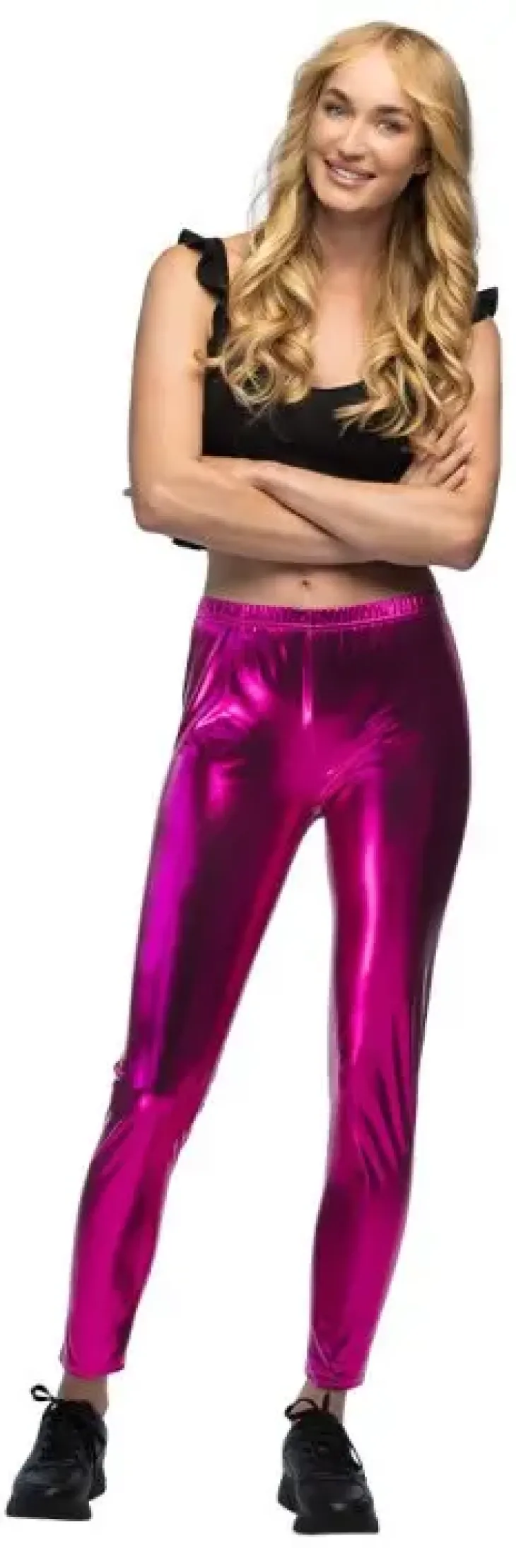 Leggingsit metallinhohto pinkki l/xl