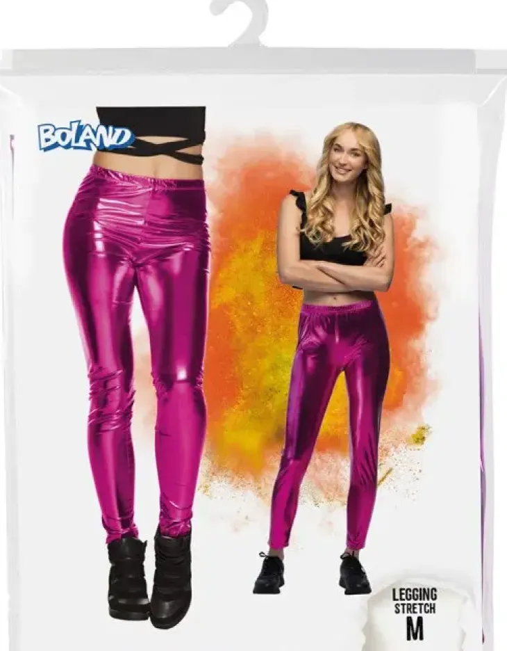 Leggingsit metallinhohto pinkki m