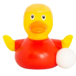 Lilalu naisjalkapallonpelaaja kumiankka