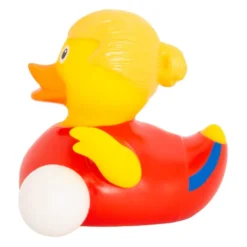 Lilalu naisjalkapallonpelaaja kumiankka