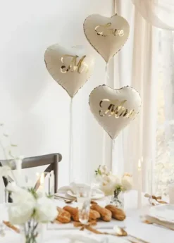 Love beige sydän foliopallo