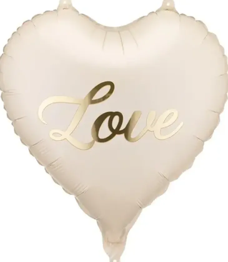 Love beige sydän foliopallo