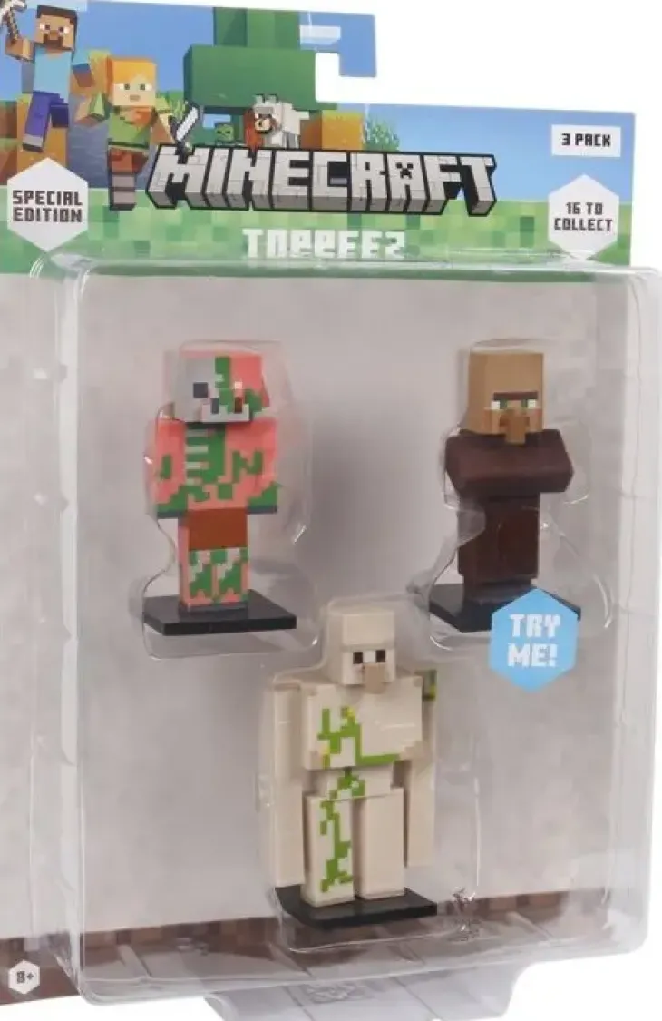 Minecraft 3d 3 hahmoa blisterissä