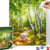 Mnz numeromaalaus small birch tree wood