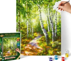 Mnz numeromaalaus small birch tree wood