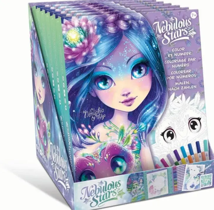 Nebulous stars color-by-number book set