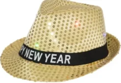 Newyear paljettihattu led valot kulta