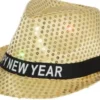 Newyear paljettihattu led valot musta
