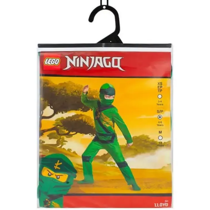 Ninjago puku vihreä lloyd koko s 4-6 v