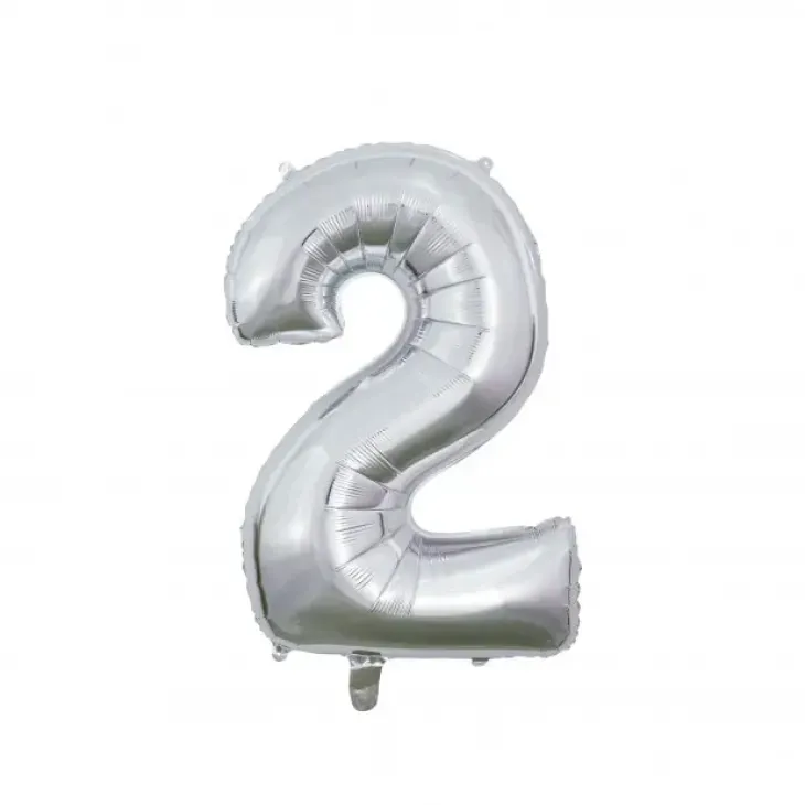 Numerofoliopallo hopeinen 2 (66cm)