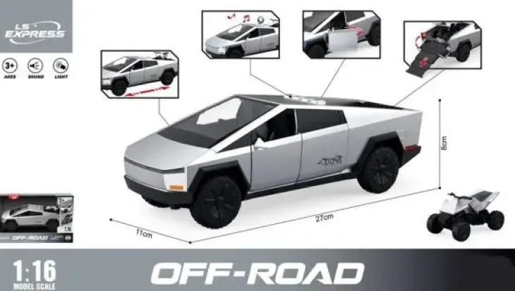 Off-road harmaa sähköauto mönkkärillä