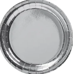 Pahvilautaset hopea 23 cm 8kpl