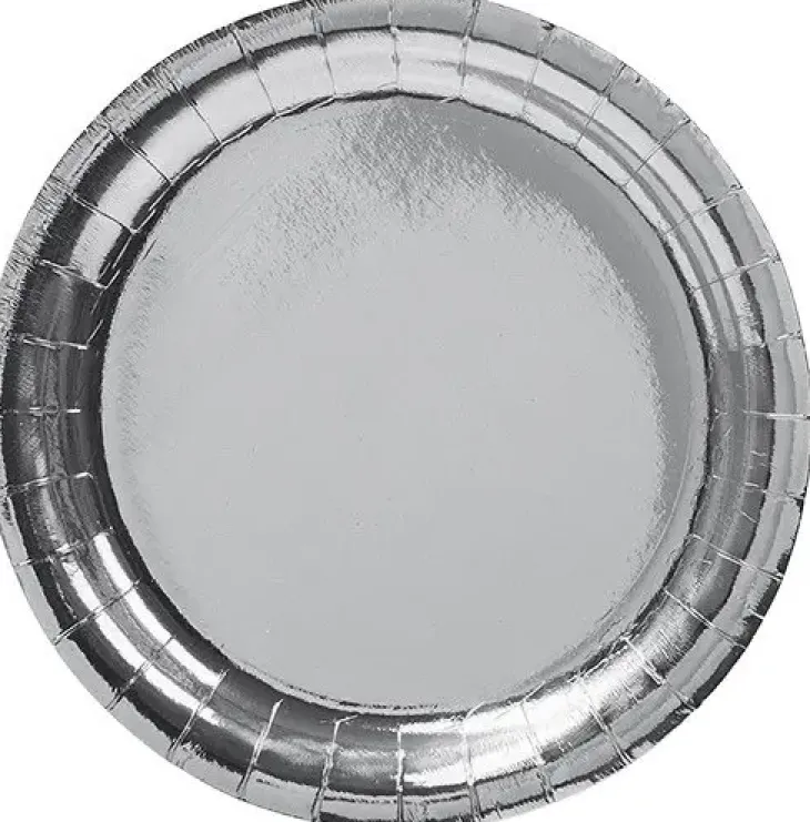 Pahvilautaset hopea 23 cm 8kpl