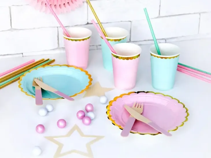Paperimukit pinkki/kulta 6kpl