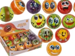 Pehmeä superpallo hedelmäkuviolla 6 cm