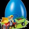 Playmobil poika lasten traktorilla