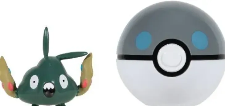 Pokemon clip'n go pallo ja figuuri
