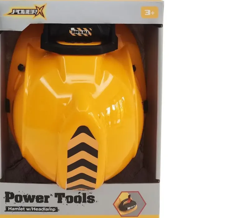 Power x rakentajan kypärä valolla