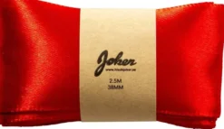 Punainen satiininauha 2,5m 38mm