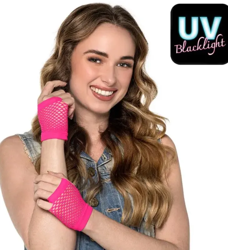 Rannehansikkaat mesh neon pink uv