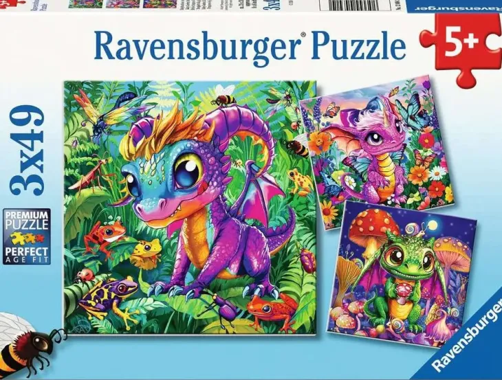 Ravensburger baby garden dragons 3×49p