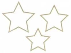 Roikkuvat kultaiset glittertähdet 3kpl