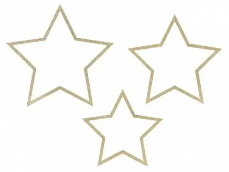 Roikkuvat kultaiset glittertähdet 3kpl