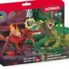 Schleich fire saurian vs. jungle lizard