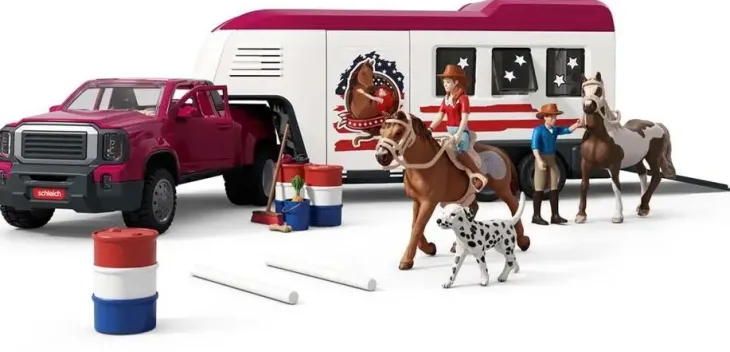 Schleich 42705 hevostraileri ja auto