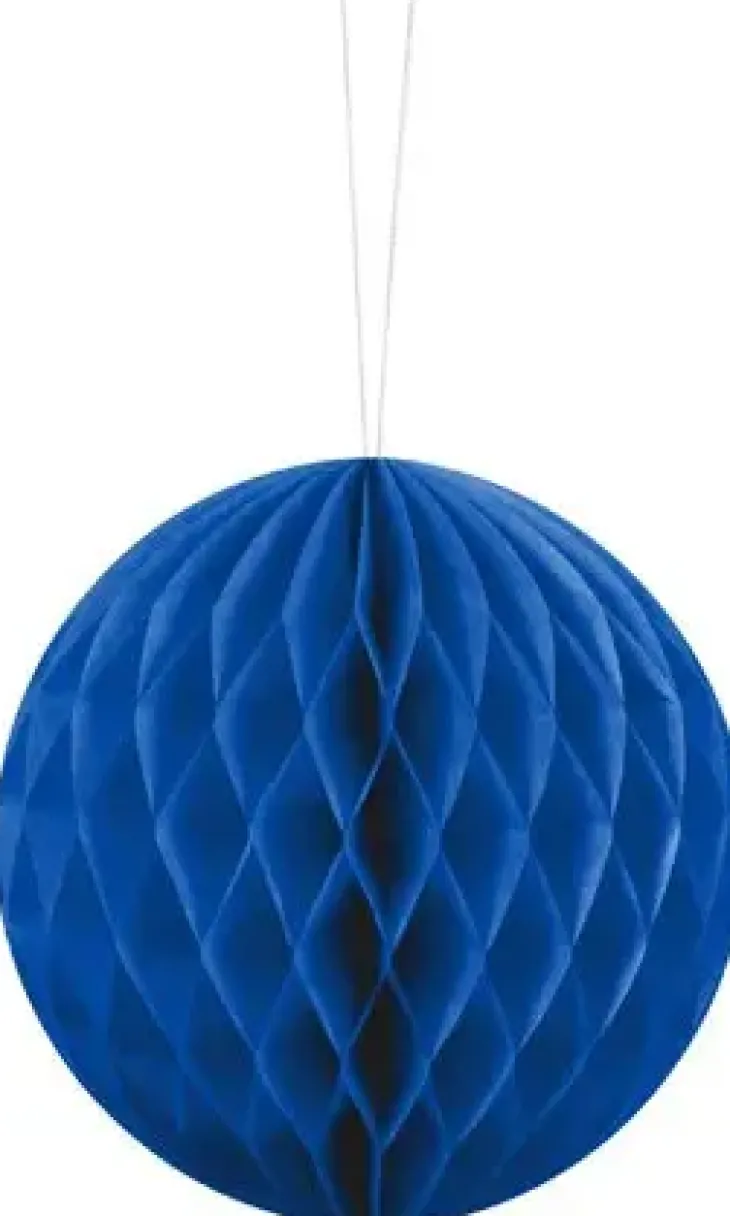 sininen paperinen pallolyhty 10cm