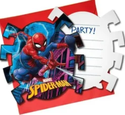 Spiderman kutsukortit 6kpl