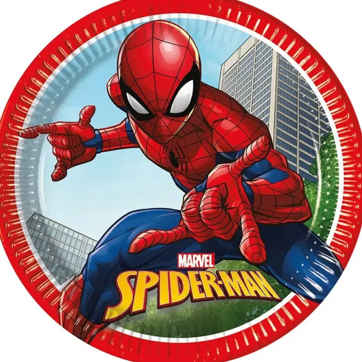 Spiderman pahvilautaset 8kpl 23cm