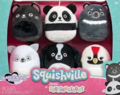 Squishville black & white 6 hahmoa