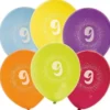 Syntymäpäiväilmapallot numero 9 6kpl