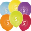 Syntymäpäiväilmapallot numero 5 6kpl