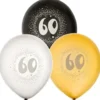 Syntymäpäiväilmapallot numero 60 6kpl