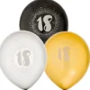 Syntymäpäiväilmapallot numero 18 6kpl