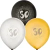 Syntymäpäiväilmapallot numero 30 6kpl