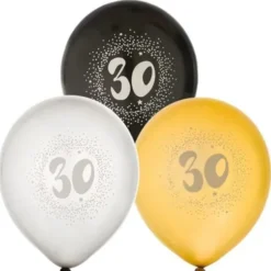 Syntymäpäiväilmapallot numero 30 6kpl