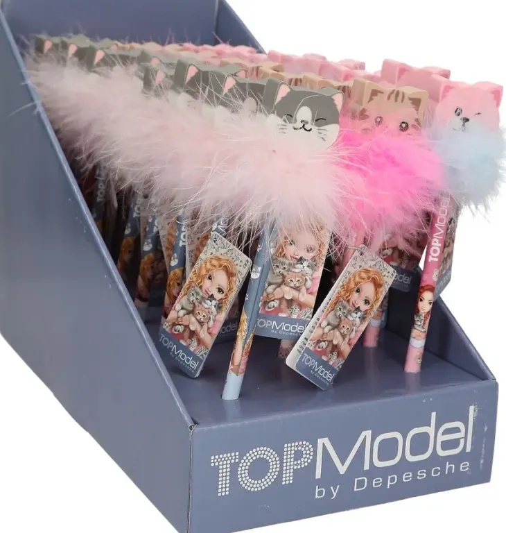 Topmodel lyijykynä ja pyyhekumi kissa