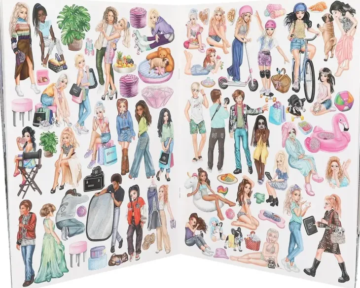 Topmodel stickerworld tarrakirja