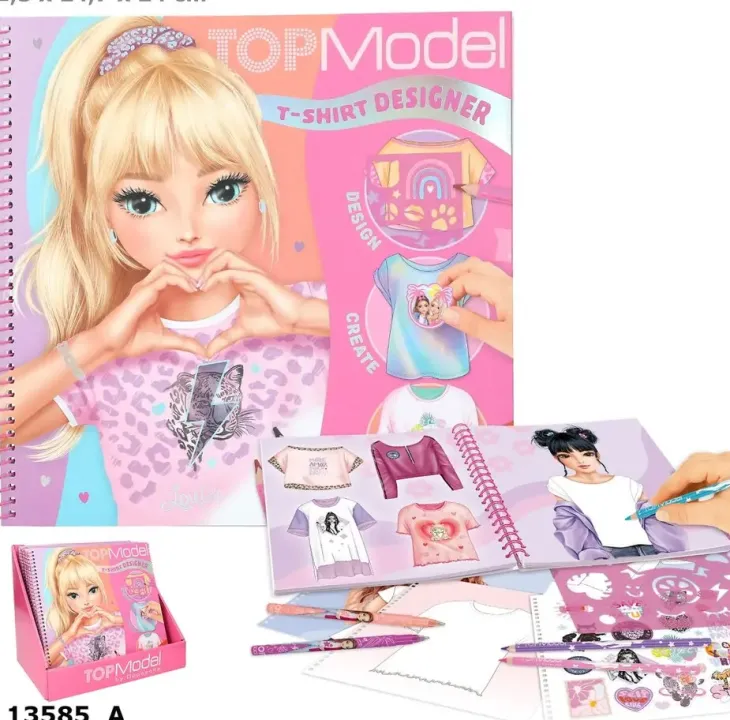 Topmodel t-paita suunnittelukirja